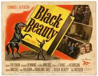 r235 BLACK BEAUTY movie title lobby card '46 Mona Freman & beloved horse!