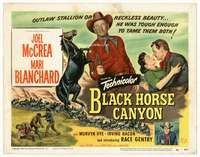 r236 BLACK HORSE CANYON movie title lobby card '54 Joel McCrea, Blanchard