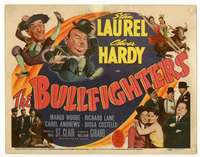 r249 BULLFIGHTERS movie title lobby card '45 Stan Laurel & Oliver Hardy!