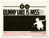 r250 BUNNY LAKE IS MISSING movie title lobby card '65 cool Saul Bass art!