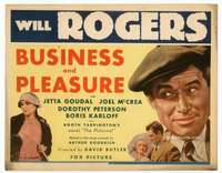 r252 BUSINESS & PLEASURE movie title lobby card '31 Will Rogers, Tarkington