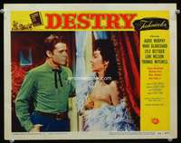 r039 DESTRY movie lobby card #6 '54 Audie Murphy and sexy babe!