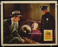 t209 LAURA movie lobby card '44Gene Tierney grilled by Dana Andrews!