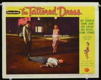 t062 TATTERED DRESS movie lobby card #8 '57 Jeff Chandler, Jeanne Crain