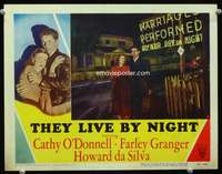 t049 THEY LIVE BY NIGHT movie lobby card '48 Nicholas Ray classic!