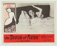 t030 TOUCH OF FLESH movie lobby card '60 she's wild and willing!