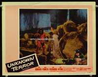 t022 UNKNOWN TERROR movie lobby card #2 '57 wacky monster attacks!