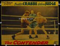 v016 CONTENDER movie lobby card '44 Buster Crabbe boxing in ring!