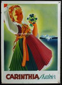 w025 CARINTHIA AUSTRIA travel poster '50s Ebner Velden