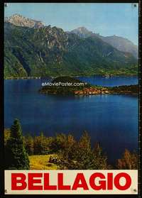 w026 BELLAGIO Italian travel poster '70s lake view!