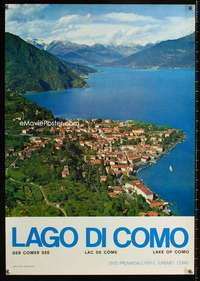 w031 LAKE OF COMO (PHOTO) Italian travel poster '70s mountains!