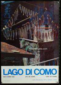 w032 LAKE OF COMO (PHOTO) travel poster '70s Italian fish!