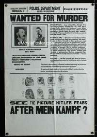 w166 AFTER MEIN KAMPF special poster '41 wanted for murder!