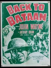 w121 BACK TO BATAAN special poster R50s John Wayne, Anthony Quinn