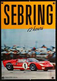 w108 SEBRING 12 HOURS commercial poster '80s Ford GT!