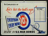 w009 BUY U.S. WAR BONDS war poster '42 WWII bulleye!