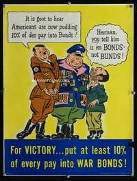 w010 FOR VICTORY… war poster '42 WWII Hitler parody!
