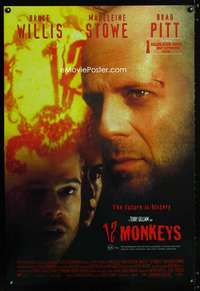 y315 12 MONKEYS DS Aust one-sheet movie poster '95 Bruce Willis, Pitt, Gilliam