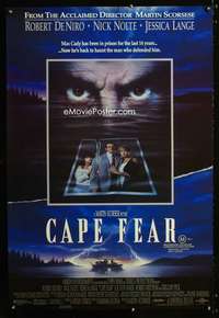 y318 CAPE FEAR Aust one-sheet movie poster '91 Robert De Niro, Nick Nolte