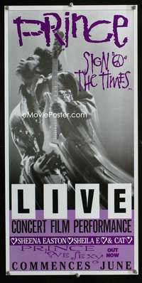 y365 SIGN 'O' THE TIMES advance Aust daybill movie poster '87 Prince!