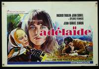 y525 ADELAIDE Belgian movie poster '68 Ingrid Thulin, Jean Sorel