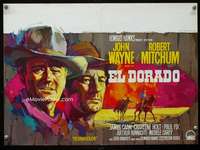 y550 EL DORADO Belgian movie poster '66 John Wayne, Mitchum, Ray art!
