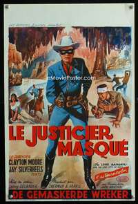 y586 LONE RANGER & THE LOST CITY OF GOLD Belgian movie poster '58