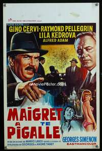 y591 MAIGRET A PIGALLE Belgian movie poster '67 Mario Landi, Cervi