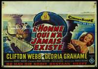 y592 MAN WHO NEVER WAS Belgian movie poster '56 Webb, Gloria Grahame