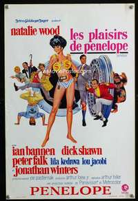 y600 PENELOPE Belgian movie poster '66 sexy artwork of Natalie Wood!