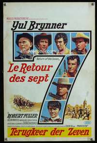 y601 RETURN OF THE SEVEN Belgian movie poster '66 Yul Brynner