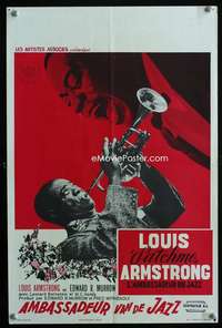y606 SATCHMO THE GREAT Belgian movie poster '57 Louis Armstrong bio!