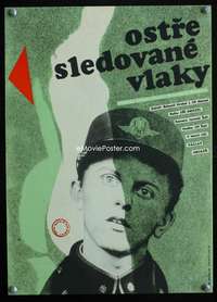 y173 CLOSELY WATCHED TRAINS Czech 12x16 movie poster '68 Zalesak art