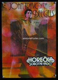y201 SATURDAY NIGHT FEVER Czech 11x20 movie poster '77 Ziegler art!