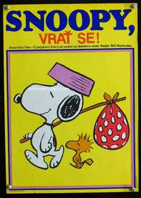 y204 SNOOPY COME HOME Czech 12x17 movie poster '74 Schulz, Woodstock!