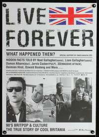 y042 LIVE FOREVER white style English 20x28 movie poster '03 music!