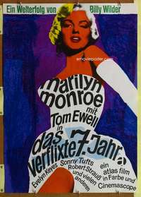 y159 SEVEN YEAR ITCH German movie poster R66 sexy Marilyn Monroe!