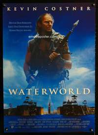 y165 WATERWORLD German movie poster '95 Kevin Costner sci-fi!