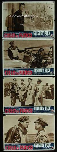 y119 TWELVE O'CLOCK HIGH 4 Italian photobustas movie poster '50 Peck