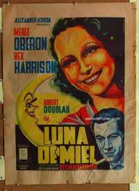 y077 OVER THE MOON Mexican poster movie poster '39 great Vargas art!