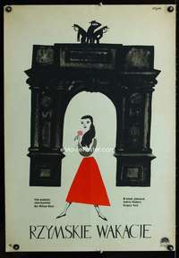y266 ROMAN HOLIDAY Polish 23x33 movie poster '53 Hepburn by Flisak!