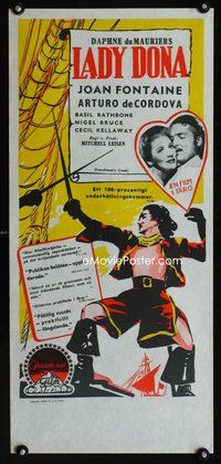 y019 FRENCHMAN'S CREEK Swed stolpe movie poster '44 Joan Fontaine