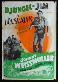 y012 JUNGLE JIM Swedish movie poster '48 Weissmuller by Lipniunas