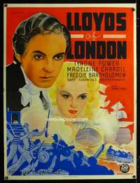 y001 LLOYD'S OF LONDON Swedish 36x48 movie poster '36 Rohman art!