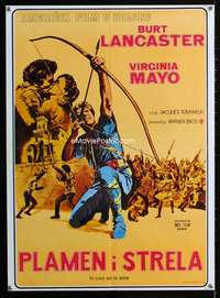 y639 FLAME & THE ARROW Yugoslavian movie poster '50 Burt Lancaster