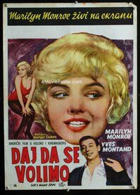 y656 LET'S MAKE LOVE Yugoslavian movie poster '60 sexy Marilyn Monroe!