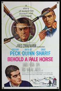 a031 BEHOLD A PALE HORSE one-sheet movie poster '64 Gregory Peck, Quinn