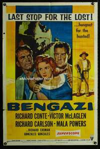 a033 BENGAZI one-sheet movie poster '55 Richard Conte, Victor McLaglen