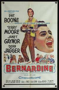 a034 BERNARDINE one-sheet movie poster '57 Pat Boone, Terry Moore