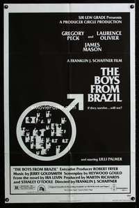 a048 BOYS FROM BRAZIL one-sheet movie poster '78 Greg Peck, Olivier